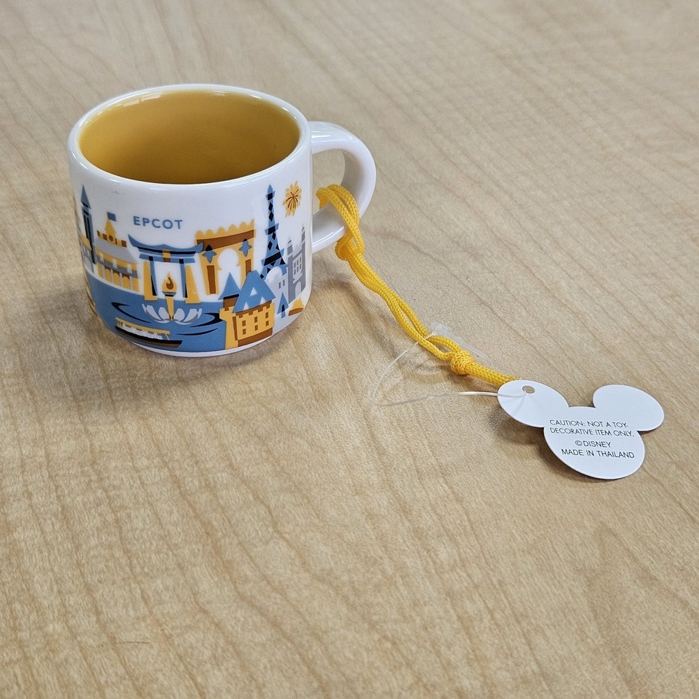 Disney Parks Starbucks EPCOT You Are Here 2 oz Mini Espresso Mug Ornament‎